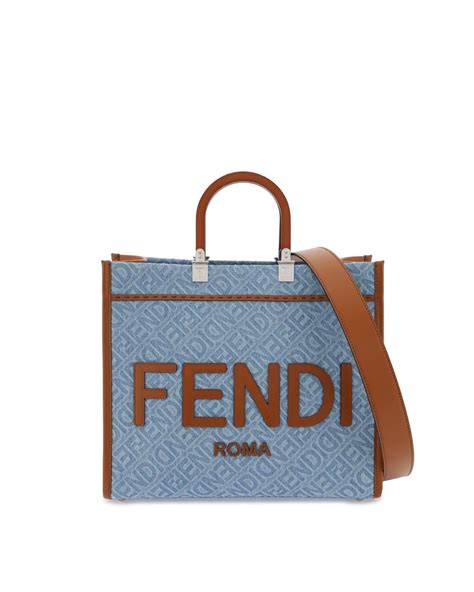 fendi large shopper tote|fendi denim tote.